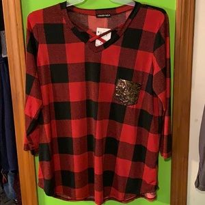 Black & red checkered shirt